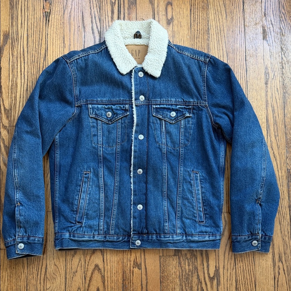 GAP Men's Sherpa-Lined Denim Jacket